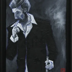 Preisknaller C. Blechschmidt: "Der Dandy", Original/Unikat, zeitgenössisches Ölgemälde