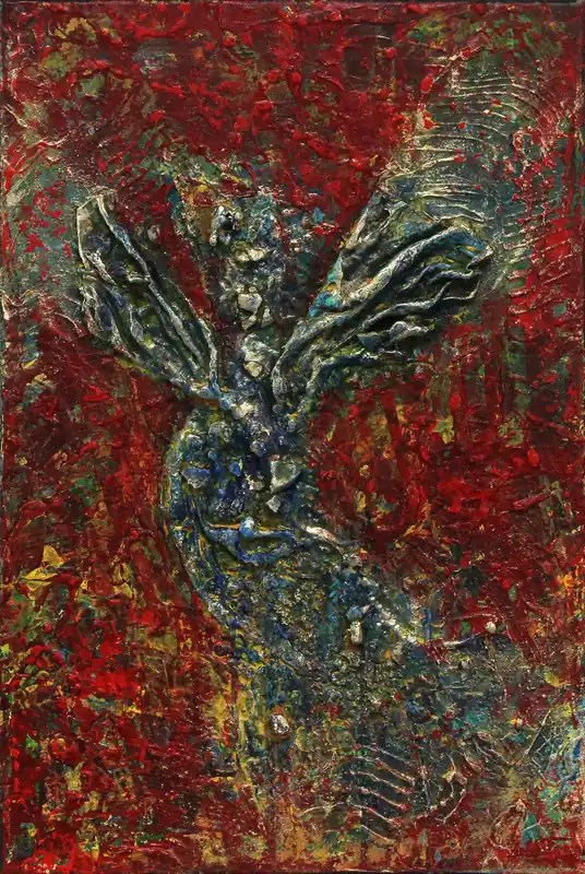 Unikat: "Flugversuch I", Originalgemälde, J. Fernandez, Acrylbilder Knallerangebot