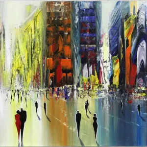 K. Namazi: "Abendmarkt I", originales Acrylgemälde (Unikat) (A) Schneller Versand
