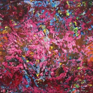 Neue Ware Unikat: "Wilder Rosengarten I", Originalgemälde, J. Fernandez, Acrylbilder
