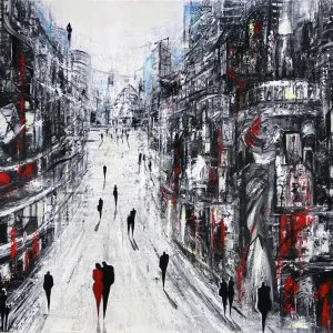 Versand Am Gleichen Tag K. Namazi: "Urbaner Winter I", originales Acrylgemälde (Unikat) (A)