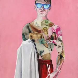 Neu Im Sortiment S. Petrunov: "Boy with the blue glasses", zeitgenössisches Originalgemälde