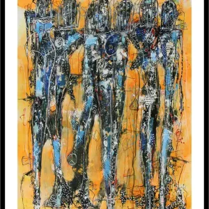 Finale Aktion I. Schmidt: "Gefangene der Systeme", zeitgenössische Grafik/Malerei (ohne Rahmen), Original/Unikat