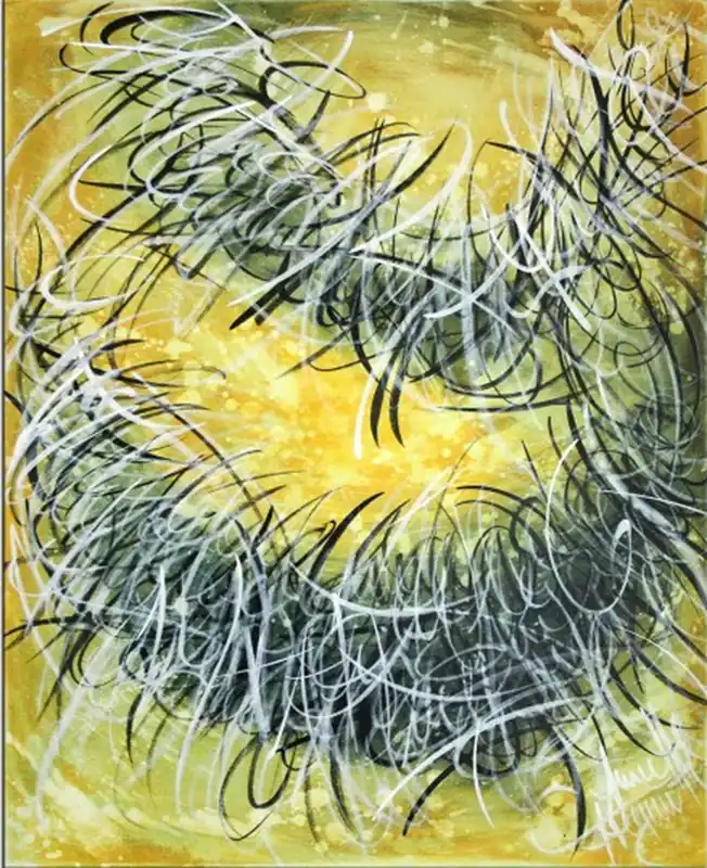 Neu Im Sortiment Acrylbilder abstrakt, A. Freymuth: "Word come easy... to me" (A)