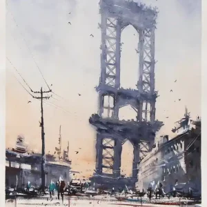 Günstig Aquarellmalerei: "Großes Schaffen", Original/Unikat, F. Bär