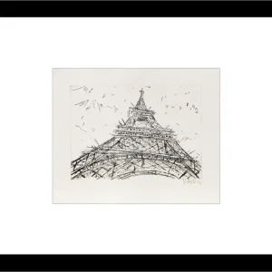 Grafik/Radierung: "Eiffelturm Radierung/3", Original/Unikat (ohne Rahmen), V. Heil Schneller Versand