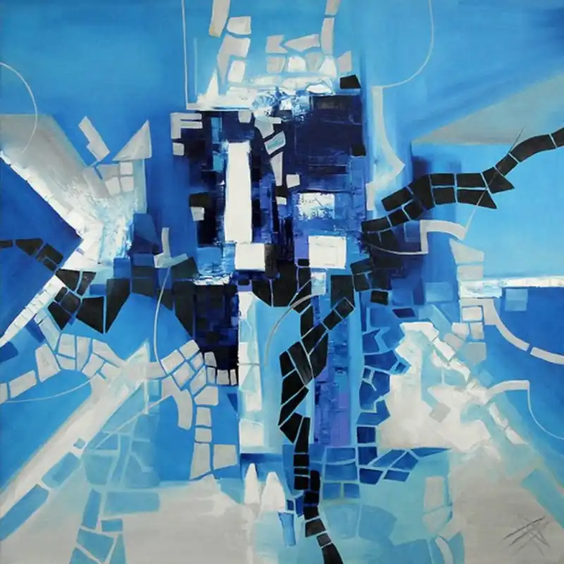 Preisknaller Ölgemälde, B. Ossowski: "BLUE ENIGMA" (E)