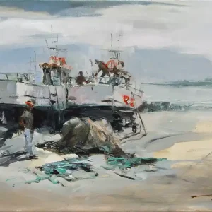 Ölgemälde: "Echoes of the Sea", Original/Unikat, H. Havartsou Direkt Vom Hersteller