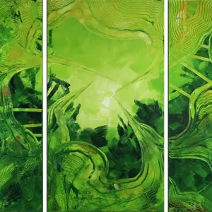 Acrylbilder, J. Fernandez: "Sonne im Zenit IV", Unikat/Original Kostenloser Versand