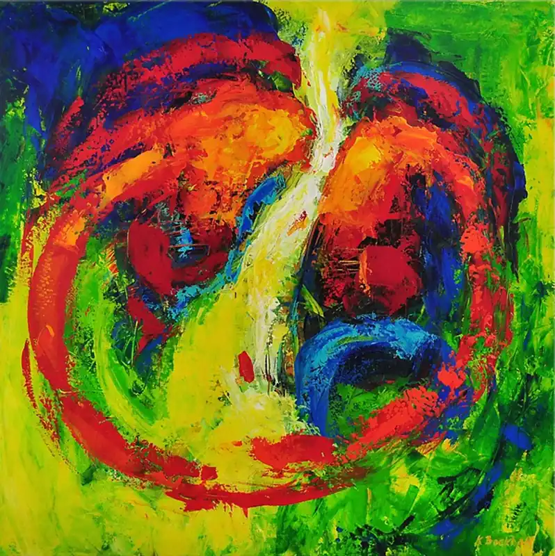 Preisknaller Acrylmalerei, Bilder von K. Boekhoff: "Einander zugeneigt II"