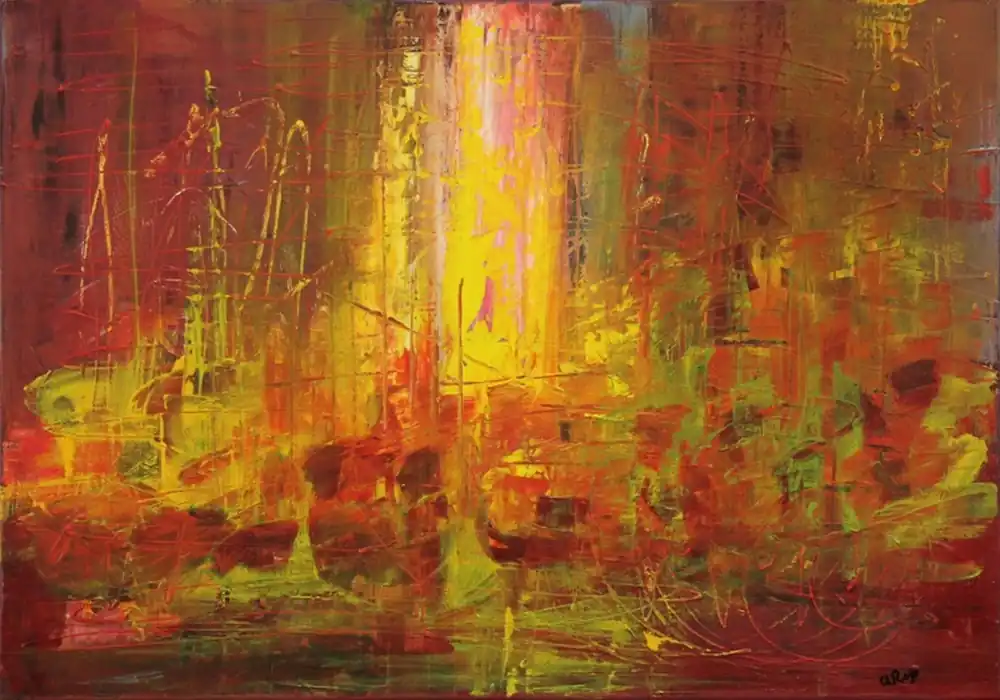 Sale A. Rojo : "Antigua", Acrylgemälde, Original/Unikat