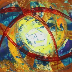 Neu Im Sortiment Abstraktes Originalgemälde: "Behind the Water", R. König, Unikat