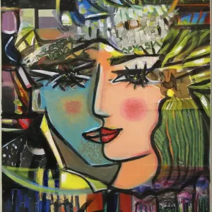 Moderne Kunst: "Ein Herz und eine Seele II", K. Namazi, Original/Unikat Preis Gesenkt