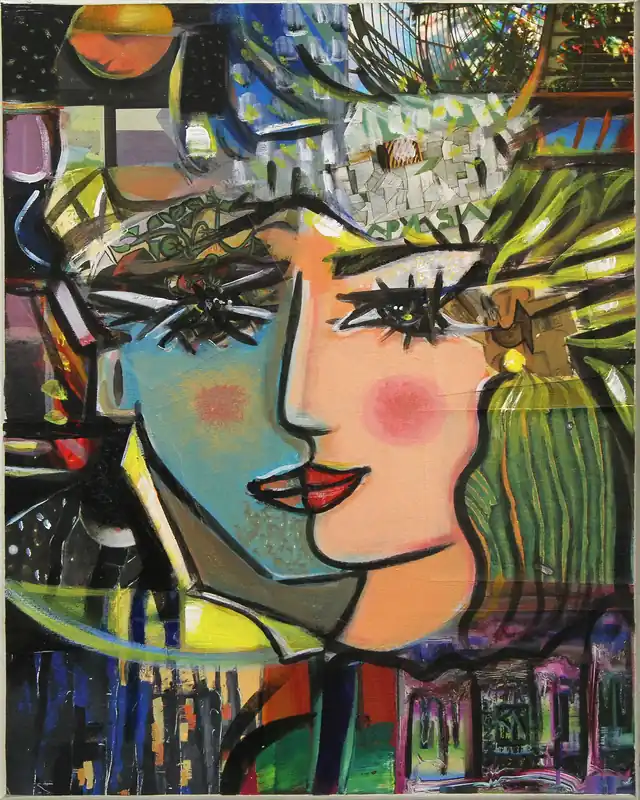 Moderne Kunst: "Ein Herz und eine Seele II", K. Namazi, Original/Unikat Preis Gesenkt