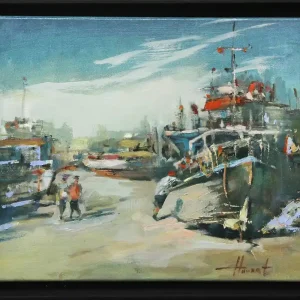 Ölgemälde: "Dock´s poetry", Original/Unikat, H. Havartsou Highlight