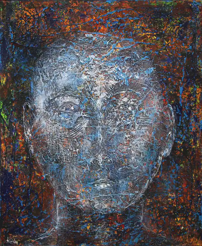 Nur Heute A. Garbe: "Welcome to the Future: Transzendenz", originales Acrylgemälde (Unikat)