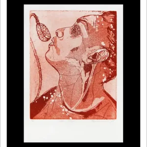 K. Blechschmidt: "Roter Mohn", originale Grafik/limitierte Auflage, Radierung (ohne Rahmen) Preisreduziert