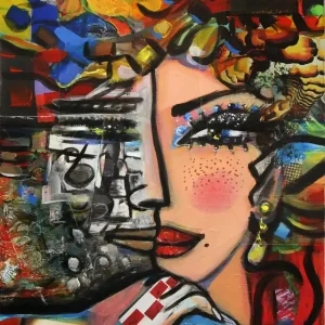 Moderne Kunst: "Ein Herz und eine Seele", K. Namazi, Original/Unikat Kostenfreie Lieferung