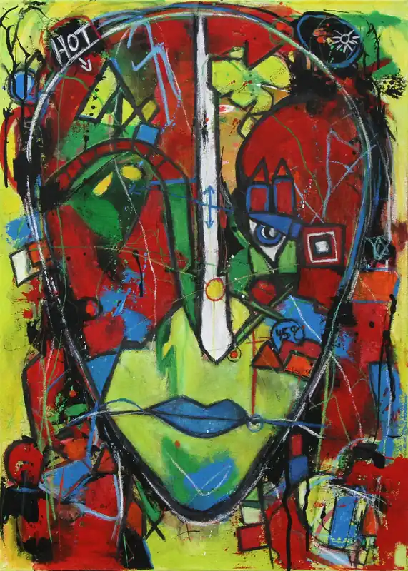 I. Schmidt: "Hot Summer", expressives Originalgemälde (Unikat) Markenware