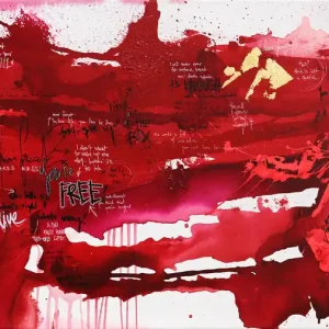 Acrylbild von Dana Kathy: "The little red one", Original/Unikat, Streetart Direktkauf