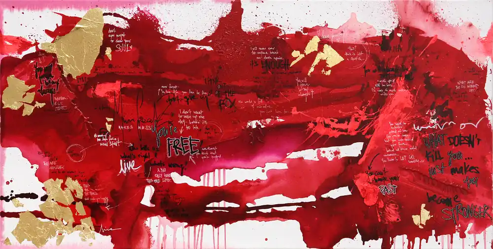 Acrylbild von Dana Kathy: "The little red one", Original/Unikat, Streetart Direktkauf