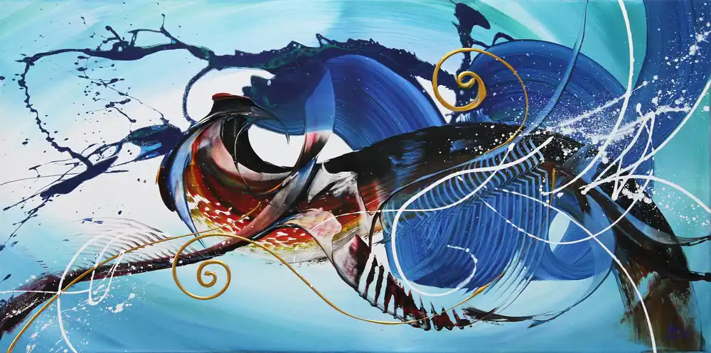 Originalgemälde: "Early Bird IV", G. Hung, Unikat Kostenloser Versand
