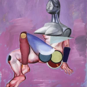 S. Petrunov: "Figure with African bust", zeitgenössisches Originalgemälde Neu