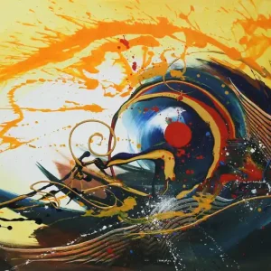 Versand Am Gleichen Tag Originalgemälde: "Progressive Wave I", G. Hung, Unikat