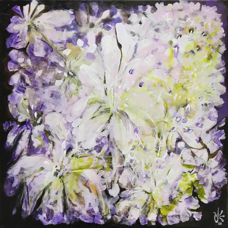 Acrylgemälde: "Blumenrhapsodie", Original/Unikat, J. Riemer Finale Aktion