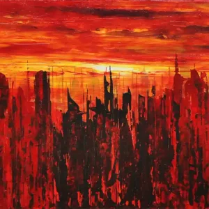 Unikat: "Abendlicher Dunst I", Originalgemälde, J. Fernandez, Acrylbilder Beliebt