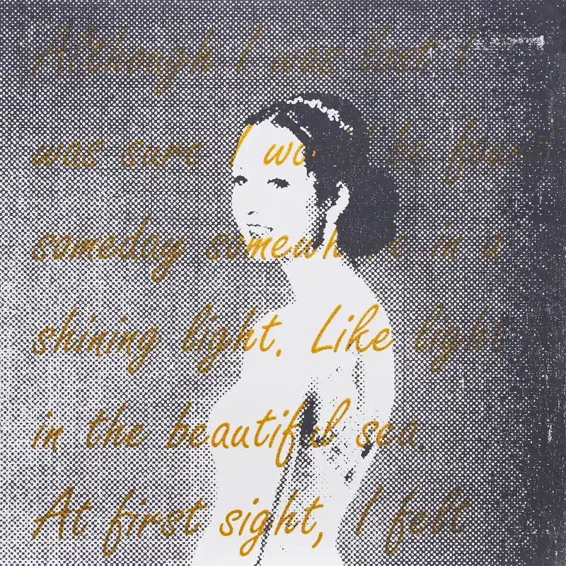 Rabatt Siebdruck: "Poem Painting (Shining Light)", serielles Unikat (ohne Rahmen), G. Steidinger