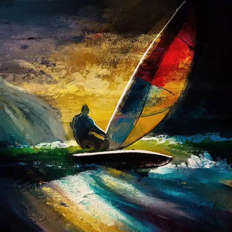 Kracherpreis Kunstdruck, signiert: "Surfer", Holger Mühlbauer-Gardemin, Edition, Nr. 1/150