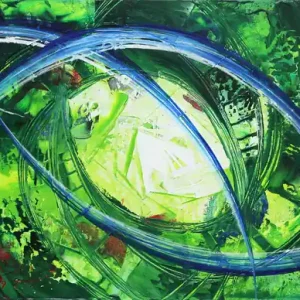 Bestseller Abstraktes Originalgemälde: "Shining Colours VII", R. König, Unikat