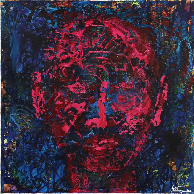 Echt Unikat: "Fragiles Porträt III", Originalgemälde, J. Fernandez, Acrylbilder