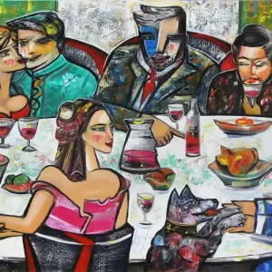 Jetzt Bestellen Originalgemälde: "Drinking with Friends XL-2", K. Namazi, Unikat