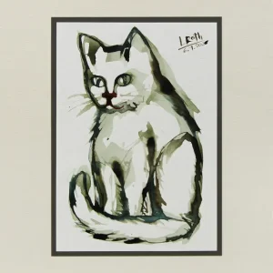 L. Roth: "Kitti", originale Grafik/Zeichnung (ohne Rahmen), Unikat Geprüft