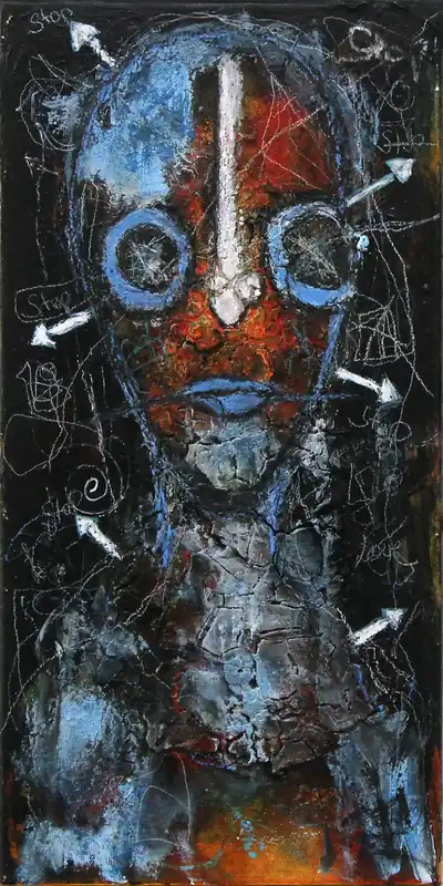 Neu Im Sortiment I. Schmidt: "Keep Distance", expressives Originalgemälde (Unikat)