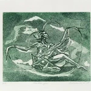 Neue Kollektion K. Blechschmidt: "Mantide green", originale Grafik/limitierte Auflage, Radierung (ohne Rahmen)