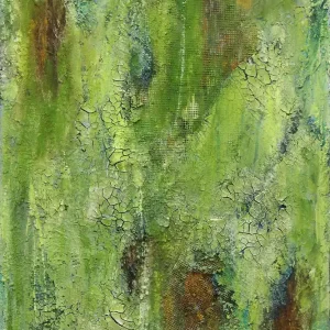 Saisonangebot M.Rick: "Mixmedia (grün)", abstraktes Originalgemälde (Unikat)