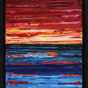 Letzte Chance Moderne Originalkunst: "Pink Evening Sun I", J. Fernandez, Unikat