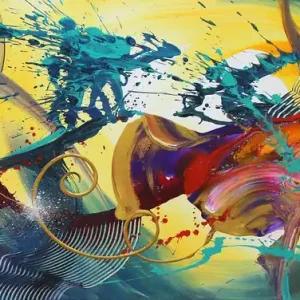 Originalgemälde: "Wild Karma III", G. Hung, Unikat Preis Gesenkt