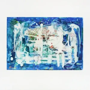 Kostenloser Versand Malerei auf Papier: "Weihnachten", A. Larrett, Original (ohne Rahmen), Unikat