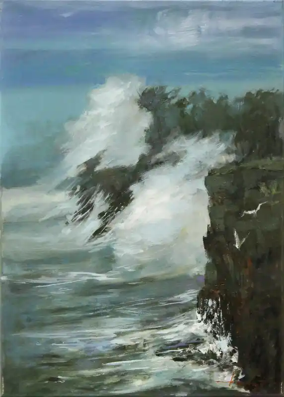 Ölgemälde: "Ocean Power", Original/Unikat, H. Havartsou Beliebt