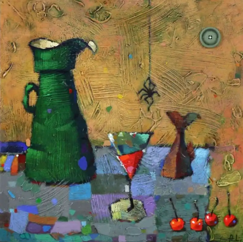 Nur Heute Acryl auf Leinwand von Andy Larrett: "Junger Wein" (A)