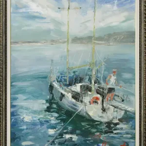 Ölgemälde: "Return to the Pier", Original/Unikat, H. Havartsou Kracherpreis