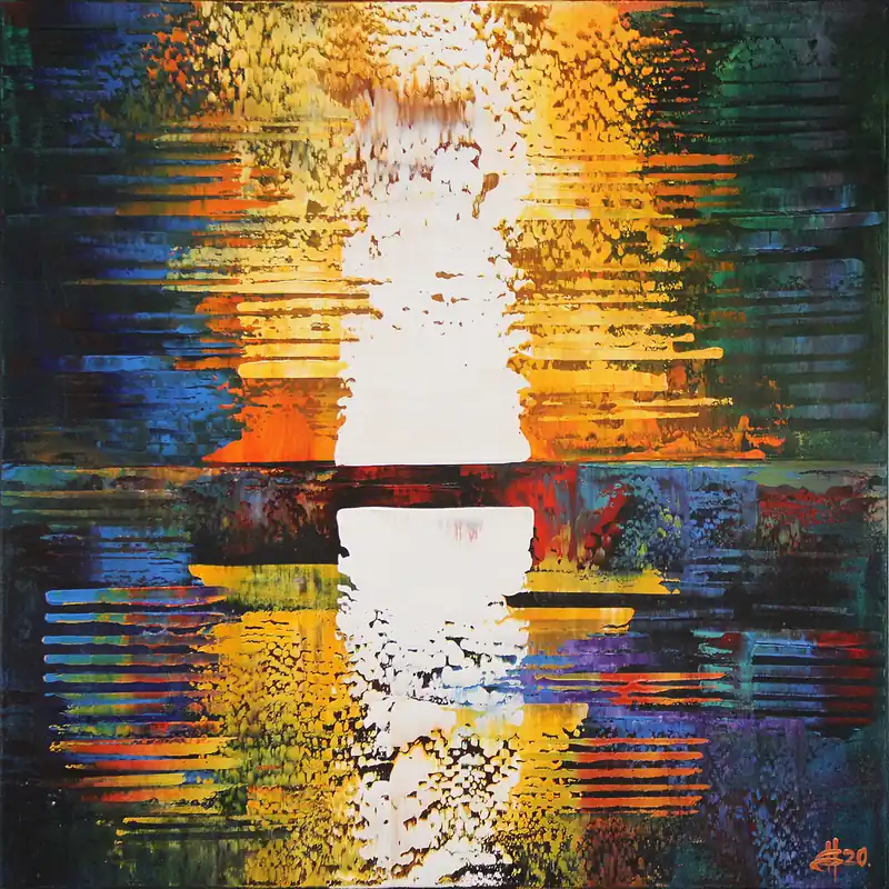 Markenprodukt G. HUNG: "Lichtfall", abstrakte Originalkunst (Unikat)