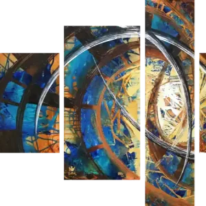 Angebot Mehrteilige Acrylbilder: "New Colours, new Life VI", R. König, Originalgemälde (Unikat)
