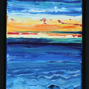 Sonderangebot Moderne Originalkunst: "Australian Sunset III", J. Fernandez, Unikat