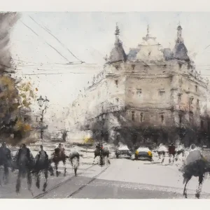 Aquarellmalerei: "Dresden - Leipziger Straße", Original/Unikat (ohne Rahmen), V. Heil Direkt Vom Hersteller