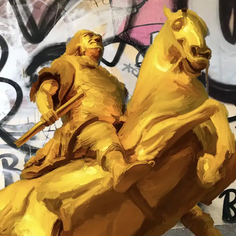 Moderne Kunst: "Der goldene Reiter", H. Mühlbauer-Gardemin, Original/Unikat Abverkauf